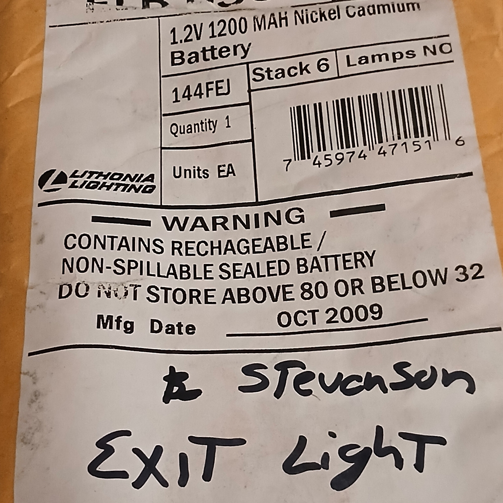 Replacement Battery for Exit Sign - Picture 2 of 3